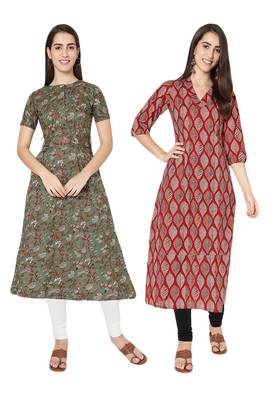 Multicolor printed cotton combo-kurtis 1