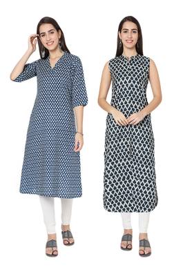 Multicolor printed cotton combo-kurtis 1