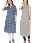 Multicolor printed cotton combo-kurtis