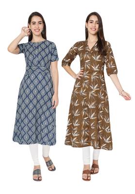 Multicolor printed cotton combo-kurtis 1