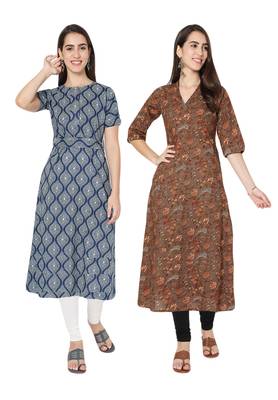 Multicolor printed cotton combo-kurtis 1