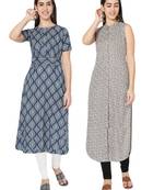 Multicolor printed cotton combo-kurtis
