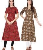 Multicolor printed cotton combo-kurtis