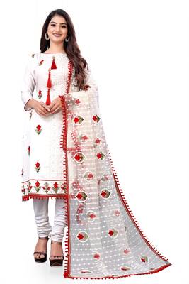 White embroidered cotton salwar 1