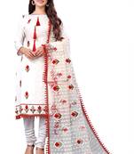 White embroidered cotton salwar