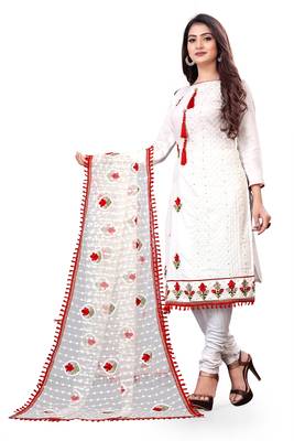 White embroidered cotton salwar 2