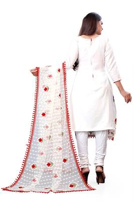 White embroidered cotton salwar 3