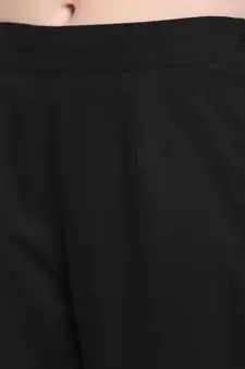 Black plain cotton trousers