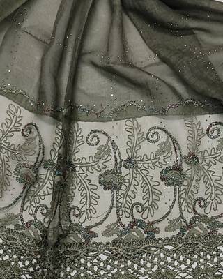 Cotton Diamond Box Checkered and Heavy Design On Net and Border With Fringe's 4