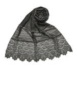 Cotton 2 Layered Diamond Studed Stole ( Green Size 75 x 185 CM )