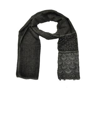 Cotton 2 Layered Diamond Studed Stole ( Green Size 75 x 185 CM ) 3