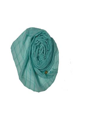 Cotton Box Checkered With Moti and Flower Design ( Green Size 75 x 185 CM ) 2