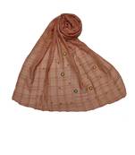 Cotton Box Checkered With Moti and Flower Design ( Orange Size 75 x 185 CM )