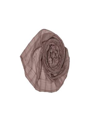 Cotton Box Checkered With Moti and Flower Design ( PurpleSize 75 x 185 CM ) 2