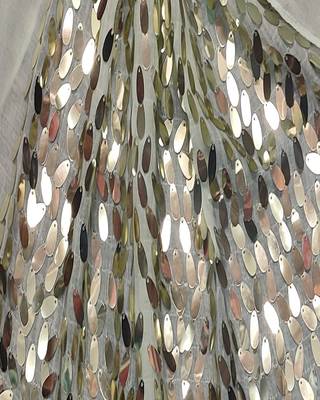 Cotton  Sequence  Design Stole ( Light Green Size 75 x 185 CM ) 4