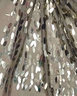 Cotton  Sequence  Design Stole ( Light Brown Size 75 x 185 CM ) 4