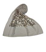 Cotton  Sequence  Design Stole ( Cream Size 75 x 185 CM )