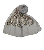 Cotton  Sequence  Design Stole ( Light Grey Size 75 x 185 CM )