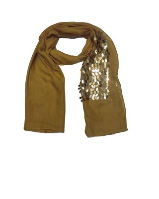 Cotton  Sequence  Design Stole ( Yellow Size 75 x 185 CM ) 3