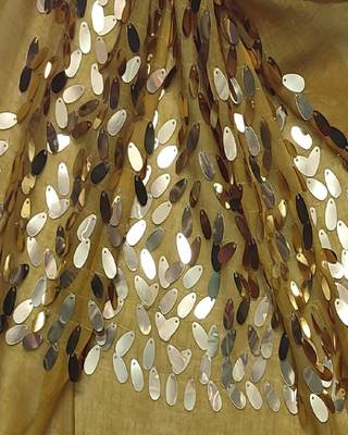 Cotton  Sequence  Design Stole ( Yellow Size 75 x 185 CM ) 4