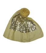 Cotton  Sequence  Design Stole ( Light Yellow Size 75 x 185 CM )