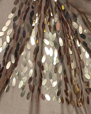 Cotton  Sequence  Design Stole ( Brown Size 75 x 185 CM ) 4