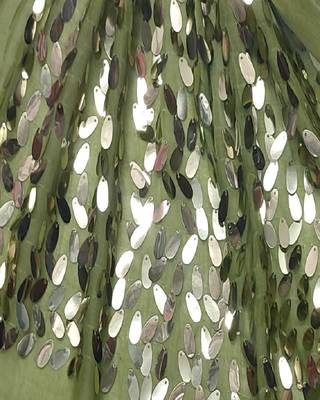 Cotton  Sequence  Design Stole ( Green Size 75 x 185 CM ) 4