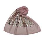 Cotton  Sequence  Design Stole ( Light Pink Size 75 x 185 CM )