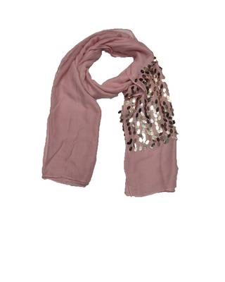Cotton  Sequence  Design Stole ( Light Pink Size 75 x 185 CM ) 3