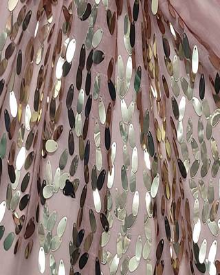 Cotton  Sequence  Design Stole ( Light Pink Size 75 x 185 CM ) 4