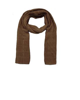 Cotton Box Checkered Moti Studed Stole ( Light Brown Size 75 x 185 CM ) 3