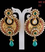 55Carat Indian casual wear Fancy Jewellery Gold Plated Dangle Drop Earring Set For Womens and Girls