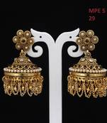 55Carat Unique Fashion jewellery pearl embellished Gold Plated Dangle Drop Earring Set For Womens and Girls