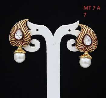 55Carat Traditional Jewellery Handcrafted jewellery Gold Plated Dangle Drop Earring Set For Womens and Girls 1