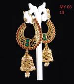 55Carat Unique Fashion jewellery pearl embellished Gold Plated Dangle Drop Earring Set For Womens and Girls