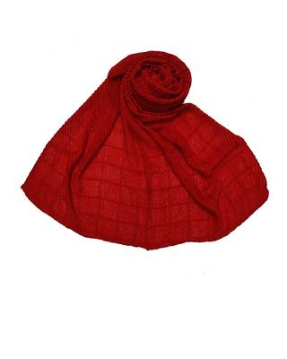 Cotton Box Checkered Moti Studed Stole ( Red Size 75 x 185 CM ) 1