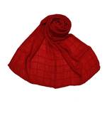 Cotton Box Checkered Moti Studed Stole ( Red Size 75 x 185 CM )