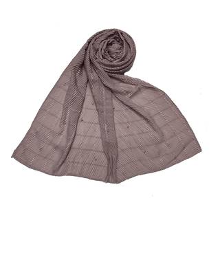 Cotton Box Checkered Moti Studed Stole ( PurpleSize 75 x 185 CM ) 1