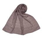 Cotton Box Checkered Moti Studed Stole ( PurpleSize 75 x 185 CM )