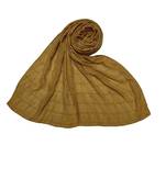 Cotton Box Checkered Moti Studed Stole ( Yellow Size 75 x 185 CM )