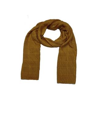 Cotton Box Checkered Moti Studed Stole ( Yellow Size 75 x 185 CM ) 3