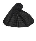 Cotton Box Checkered Moti Studed Stole ( Black Size 75 x 185 CM )