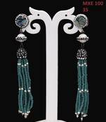 55Carat Stone Inticrated pearl embellished Gold Plated Dangle Drop Earring Set For Womens and Girls