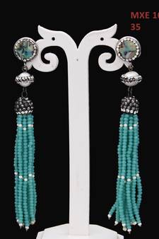 55Carat Modern Jewellery pearl embellished Gold Plated Dangle Drop Earring Set For Womens and Girls