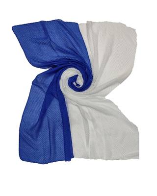 Cotton Twin Colour Shaded  Stole ( White Size 75 x 185 CM ) 2