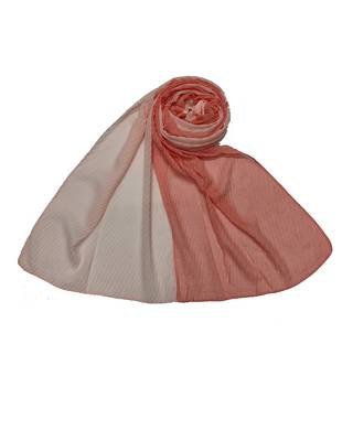 Cotton Twin Colour Shaded  Stole ( Orange Size 75 x 185 CM ) 1