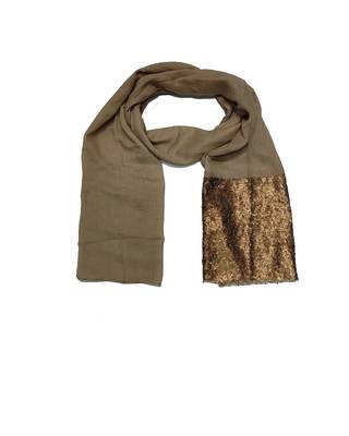 Cotton  Sequence Design Stole ( Dark Brown Size 75 x 185 CM ) 3