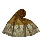 Cotton  Sequence Design Scarf ( Dark Yellow Size 75 x 185 CM )