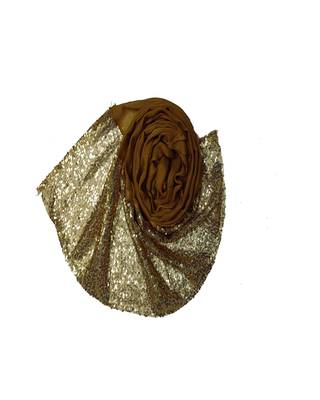 Cotton  Sequence Design Scarf ( Dark Yellow Size 75 x 185 CM ) 2