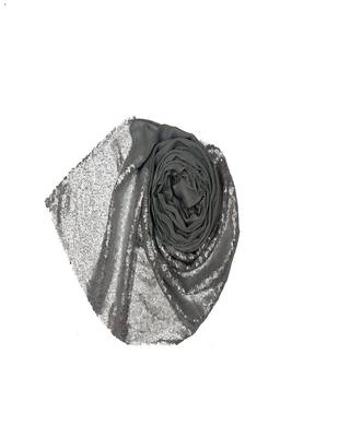 Cotton  Sequence Design Scarf ( Light Grey Size 75 x 185 CM ) 2